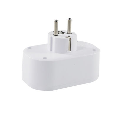 European Standard Power Plug Adapter with Dual AC Outlets, 2 USB Ports, and 1 Type-C Charging Port  250V 10A