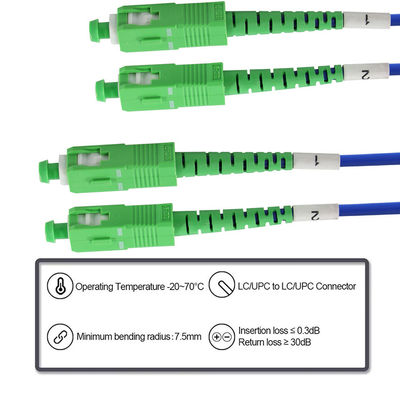 SC APC Simplex Singlemode Fiber Optic Patch Cable