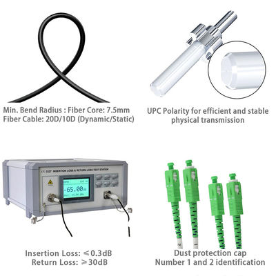 SC APC Simplex Singlemode Fiber Optic Patch Cable