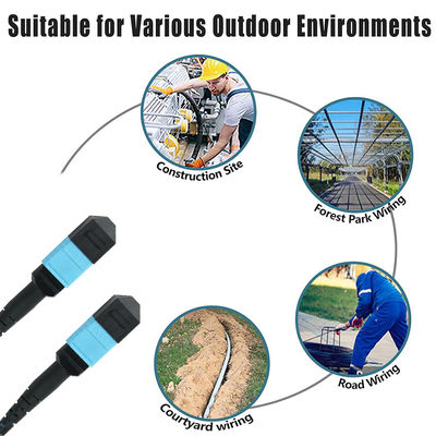 LC APC Fiber Optic Patch Cable- Blue Jacket, Angled Physical Contact Connector, Singlemode Jumper for FTTH, ODF, Telecom Use