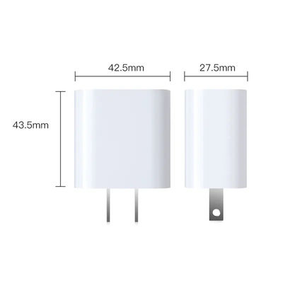 US 2-Pin 30W Dual Port Wall Charger – USB-C & USB-A Output Fast Charging Power Adapter for Phone, Tablet, Camera