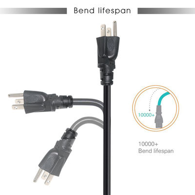 NEMA 5-15P to C13 Power Cord 6ft 18AWG for Computers and Monitors