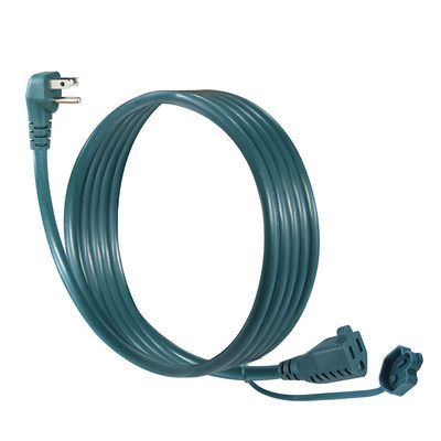 90 Degree Flat Plug NEMA5-15P to 5-15R Outdoor Extension Cord 3Prong Male to Female