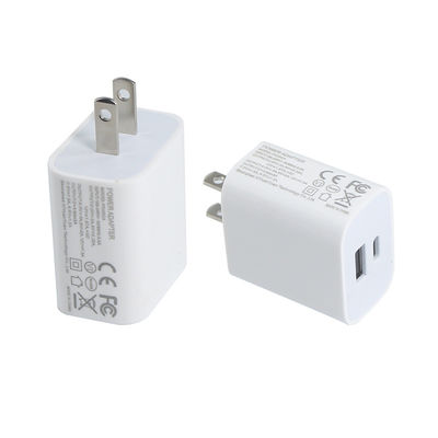 US 2-Pin 20W Dual-Port USB Wall Charger – Type-C & USB-A Fast Charging Power Adapter for Phone, Tablet, Camera