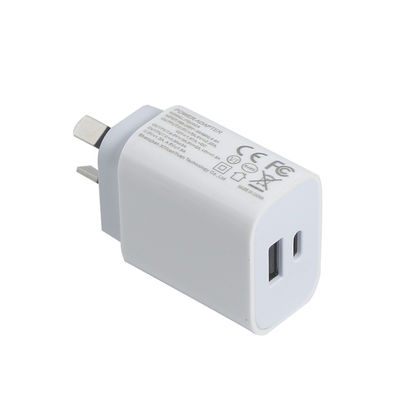 AU 2-Pin 20W Dual-Port Wall Charger – USB-C & USB-A Fast Charging Power Adapter for Phone, Tablet, Camera, Travel Use