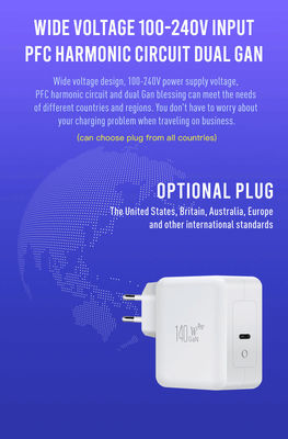 EU 2-Pin 140W USB-C High Power Wall Charger – Type-C Fast Charging Adapter for Laptop, Tablet, Steam Deck, MacBook, Travel Use