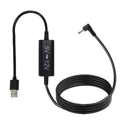 USB to 12V Step-Up Power Cable with Right-Angle DC Plug