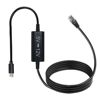 USB-C to 12V Step-Up Cable with Right-Angle DC Plug -5V to 12V Power Converter Cord for Router, LED, Camera, Fan