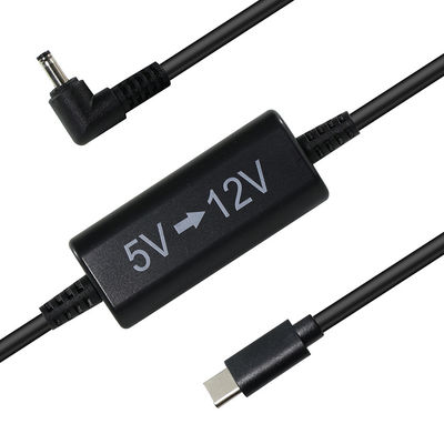 USB-C to 12V Step-Up Cable with Right-Angle DC Plug -5V to 12V Power Converter Cord for Router, LED, Camera, Fan