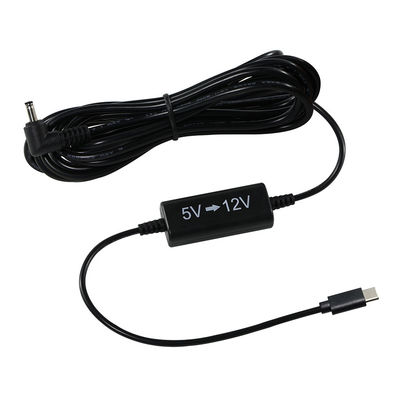 USB-C to 12V Step-Up Cable with Right-Angle DC Plug -5V to 12V Power Converter Cord for Router, LED, Camera, Fan