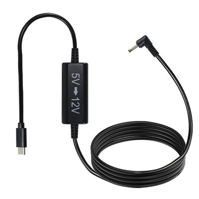 USB-C to 12V Step-Up Cable with Right-Angle DC Plug -5V to 12V Power Converter Cord for Router, LED, Camera, Fan