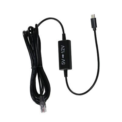 USB-C to RJ45 Power Injector Cable -5V to 12V Step-Up Ethernet Adapter for IP Camera, Access Point, IoT Device