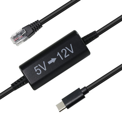 USB-C to RJ45 Power Injector Cable -5V to 12V Step-Up Ethernet Adapter for IP Camera, Access Point, IoT Device