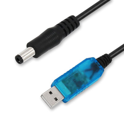 USB to DC 5V to 12V Step-Up Power Cable with Transparent Blue/White/Pink Shell- Boost Adapter for Router, LED, IoT Device