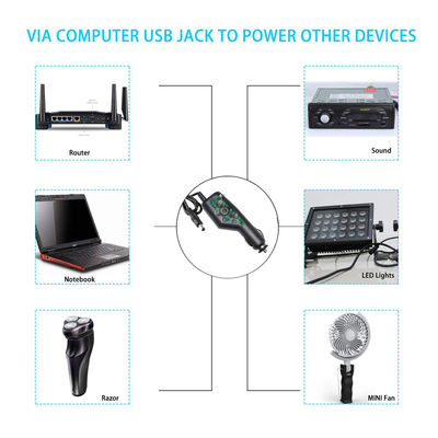 12V Car Cigarette Lighter Power Adapter with DC 5.5x2.1mm Barrel Plug - Vehicle Charger Cable for LED Strip, Router,  DIY