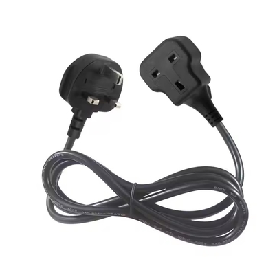UK 3-Pin Plug Male to Female Power Extension Cord - British Standard Power Cable for Home, Office, and Electronics Extension Use
