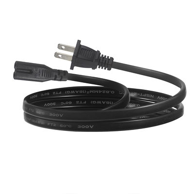 NEMA 1-15P to IEC C7 Power Cord -Flat Plug to Figure-8 Connector Cable for Laptop, DVD Player, Game Console, Small Appliances