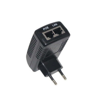 EU Plug 48V PoE Injector IEEE 802.3af/at for IP Cameras & Wireless APs