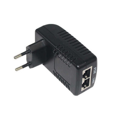 EU Plug 48V PoE Injector IEEE 802.3af/at for IP Cameras & Wireless APs