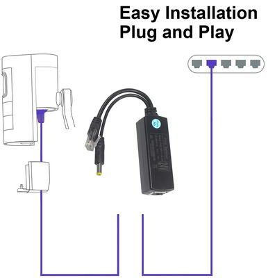 PoE Splitter with DC Output - 48V to 12V/9V/5V Step Down Power Over Ethernet Converter for IP Camera, Raspberry Pi, Access Point