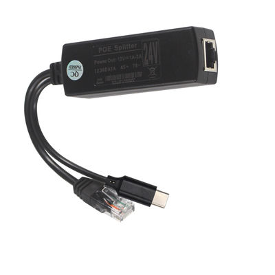 PoE Splitter with USB-C Output- 48V to 5V/9V/12V Power Over Ethernet Converter for Tablet, Phone, Raspberry Pi, USB-C Devices