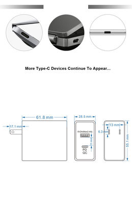 US Plug 2-Port Wall Charger – 45W Fast Charging Adapter with USB-C and USB-A Output for Phone, Tablet, Laptop, Home & Travel Use
