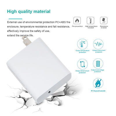 US Plug 60W USB-C Wall Charger – 2-Pin Compact Fast Charging Adapter for Laptop, Phone, Tablet, Travel Use (100–240V Input)
