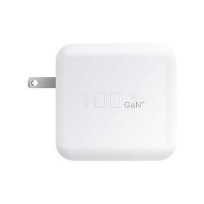 US Plug 100W USB-C Wall Charger – 2-Pin High Power Adapter for Laptop, Tablet, Phone, Type-C Devices (100–240V Input)