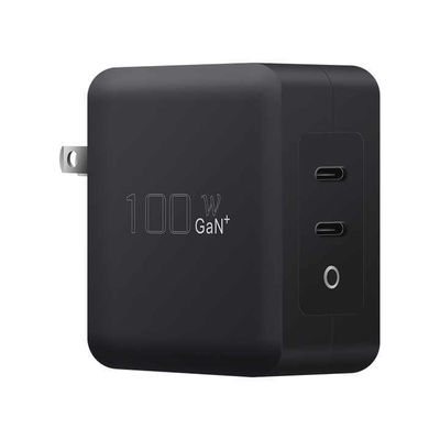 US Plug 100W Dual USB-C Wall Charger – 2-Port Fast Charging Adapter for Laptop, Tablet, Phone, Type-C Devices (100–240V Input)