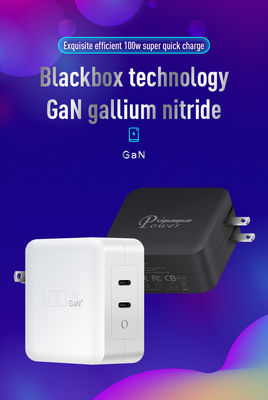 100W Dual USB-C Wall Charger with US Plug for Laptop and Phone