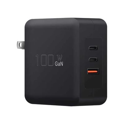 US Plug 100W Wall Charger – Dual USB-C & USB-A Fast Charging Adapter for Laptop, Tablet, Phone, Travel Use (100–240V Input)