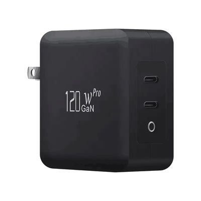120W Dual USB-C GaN PD Charger with US 2-Pin Plug