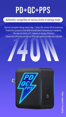 120W Dual USB-C GaN PD Charger with US 2-Pin Plug