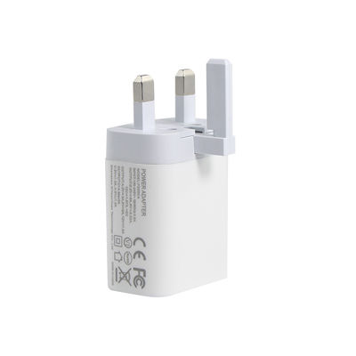 UK 2-Pin Wall Charger with USB-C and USB-A Ports, 20W Output, Compact Dual Port Power Adapter for Phone/Tablet