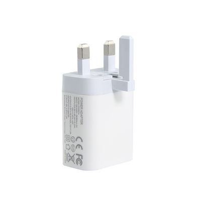 UK 2-Pin Wall Charger with USB-C and USB-A Ports, 20W Output, Compact Dual Port Power Adapter for Phone/Tablet