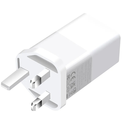 UK 2-Pin Wall Charger with USB-C and USB-A Ports, 65W Dual Port High-Speed Power Adapter for Laptop/Phone/Tablet
