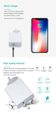 AU 2-Pin USB-C Wall Charger, 60W High-Speed Output Power Adapter for Laptop, Tablet, Mobile Phone