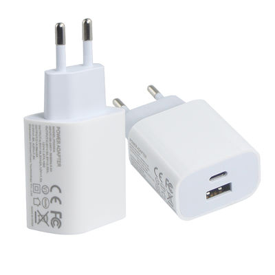 EU 2-Pin 20W Dual USB-C and USB-A Wall Charger