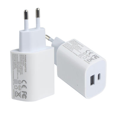 EU 2-Pin 20W Dual USB-C and USB-A Wall Charger