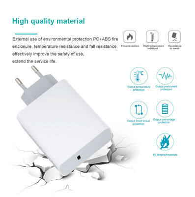 EU 2-Pin USB-C Wall Charger, 60W High-Speed Type-C Power Adapter for Laptop, Tablet, and Smartphone