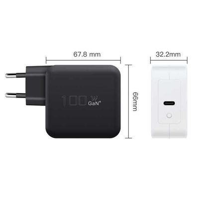 EU 2-Pin USB-C Wall Charger, 100W High-Speed Type-C Power Adapter for Laptop, Tablet, and Mobile Devices