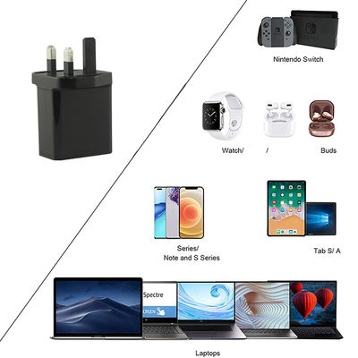 45W EU Dual Port USB-C USB-A GaN Charger for Laptop Tablet