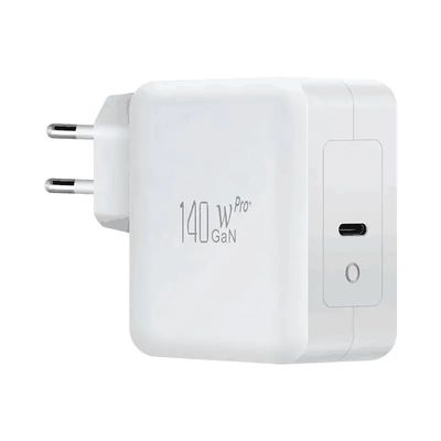 EU 2-Pin USB-C Wall Charger, 140W High-Speed Type-C Power Adapter for High-Power Laptop, Tablet, and Mobile Devices

