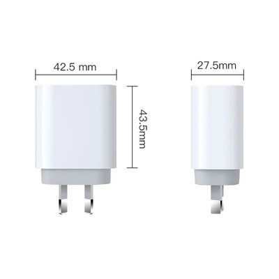 AU 2-Pin USB-C Wall Charger, 30W Fast Type-C Power Adapter for Smartphones, Tablets, and Small Laptops