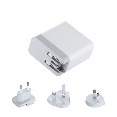 60W GaN USB Wall Charger with Interchangeable Plugs 4-Port USB-A USB-C