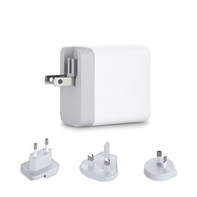 Multi-Port USB Wall Charger with Interchangeable Plugs, 60W USB-A & USB-C Power Adapter for Home, Office, and Travel