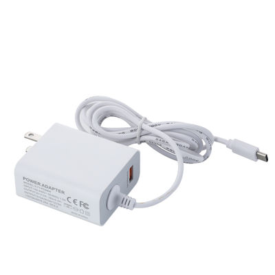 60W USB-C US Wall Charger with Fixed Cable, High-Speed Type-C Power Adapter for Smartphones, Tablets, and Laptops