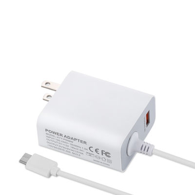 60W USB-C US Wall Charger with Fixed Cable, High-Speed Type-C Power Adapter for Smartphones, Tablets, and Laptops