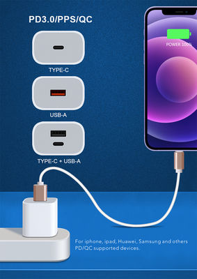 20W USB-C and USB-A GaN PD Charger with Cable