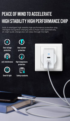 UK 2-Pin USB-C Charger with Dual Ports, 100W High-Speed Type-C Power Adapter for Laptops, Tablets, and Smartphones
